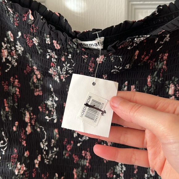 Reformation Pinto Shirred Floral Print Blouse in Jolene Size L - Picture 9 of 12